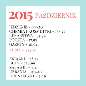 Zestawienie wydatków - październik 2015.