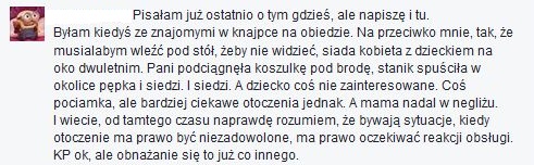 Karmienie piersią w miejscu publicznym.